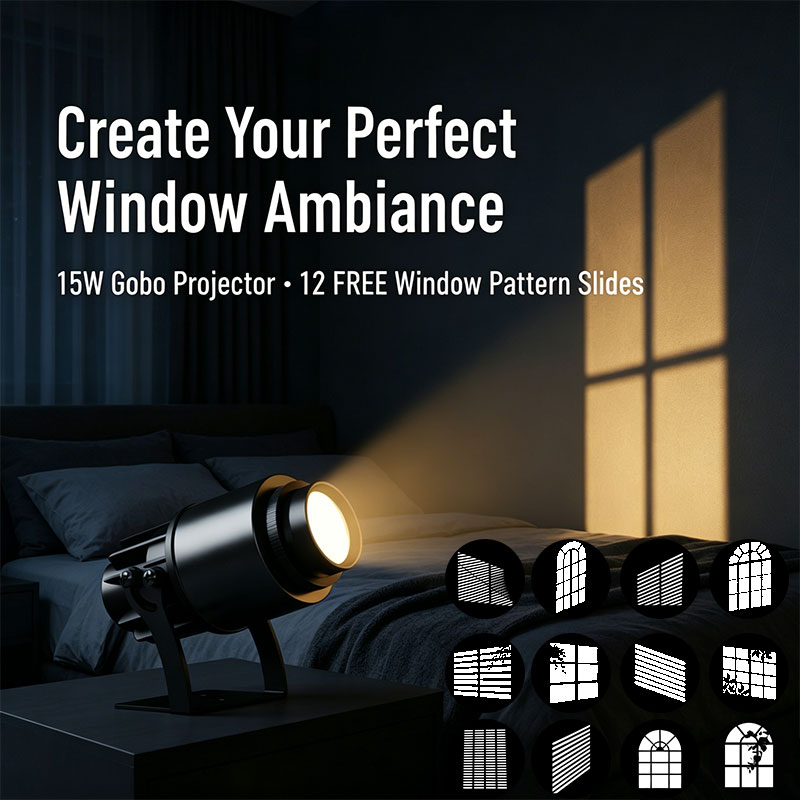 Photography Lighting No Shadows - Projektor Gobo z 12 dyskami, lampa