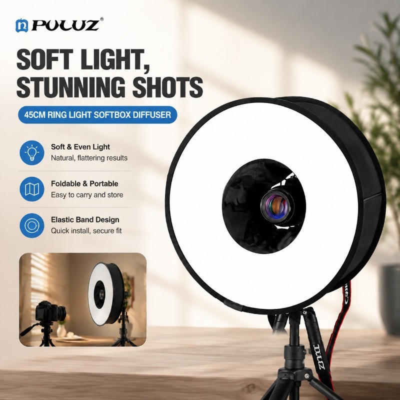 Photography Types Of Lighting - Składany 45cm softbox typu ring-flash z