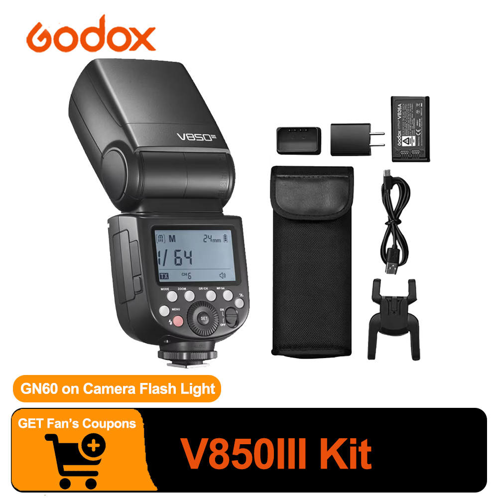 Photography Lighting Kit Godox - Zestaw lamp błyskowych Godox V850III, akumulator
