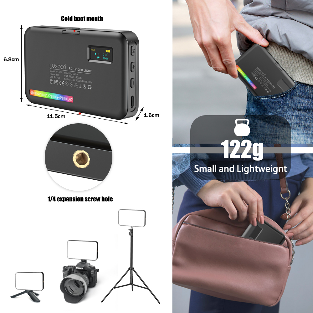 LUXCEO V10 PRO Lampa wideo Pan – Torjim Rgb Photography Video Lighting recenzja i cena