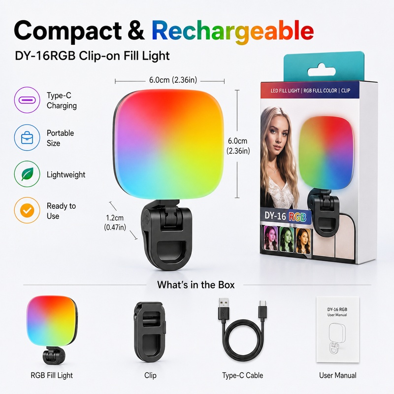 Przenośna lampa LED RGB do fot – Photography Lighting Rgb recenzja i cena
