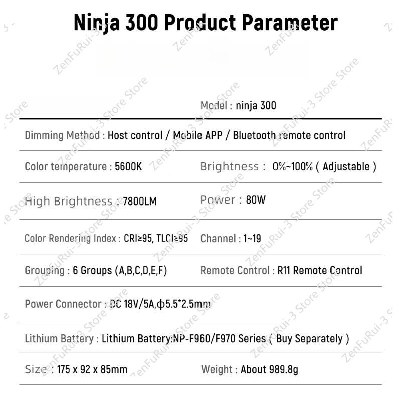 Ninja 300 80W LED Lampa Wideo  – Photography Lighting Continuous recenzja i cena